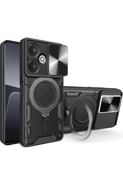 Techsuit Back Cover Silicone / Plastic Black (Xiaomi Redmi 13C, Poco M6)