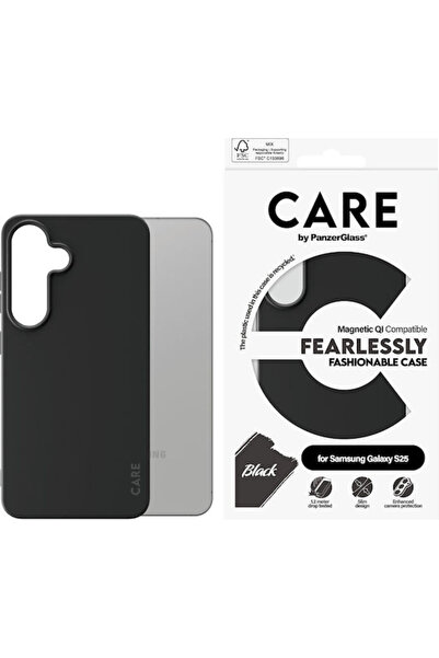 Panzer Glass PanzerGlass Fashion Qi Πίσω Κάλυμμα Σιλικόνης Μαύρο (Galaxy S25)...