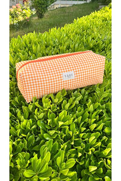 Yare Atelier Orange Gingham Patterned Airwrap Hair Straightener Carrying Case...