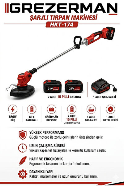 GREZERMAN HKT-174 ŞARJLI TIRPAN 850W