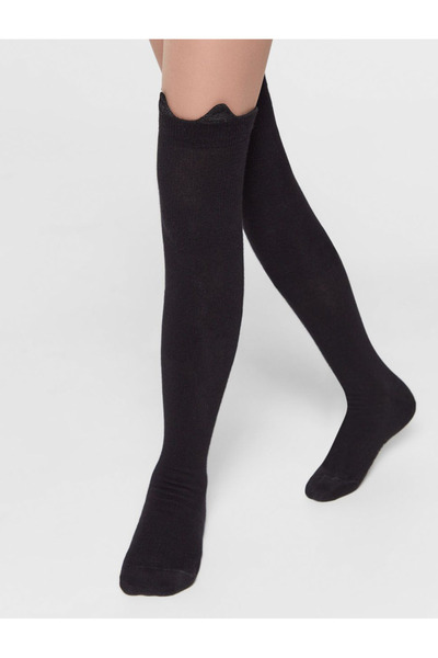 sosetaria Sosete lungi fete bumbac negre Conte Elegant Overknees