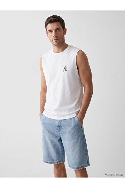 LC Waikiki Crew Neck Printed Men's Sleeveless T-Shirt