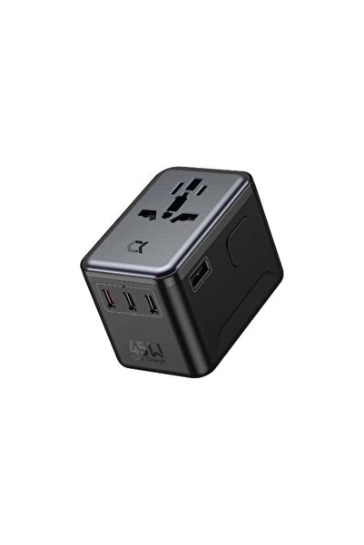 ACCEON ACC-AD354 45W GaN Universal Travel Adapter – 4 Ports (3 USB-C + 1 USB-...