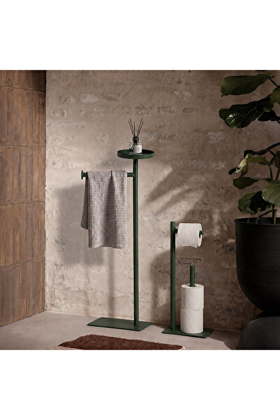 Artepera Moss 2'li Set Metal Ayaklı Tuvalet Kağıtlığı (3 Yedekli) ve Havluluk