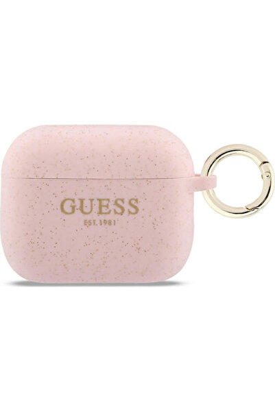 Guess Θήκη σιλικόνης με γάντζο σε ροζ χρώμα για Apple AirPods Pro 3