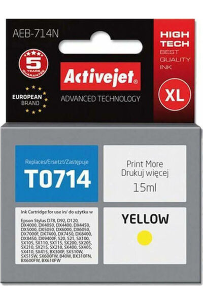 Other Συμβατό μελάνι για εκτυπωτή inkjet Active Jet Epson T0714 15ml Κίτρινο