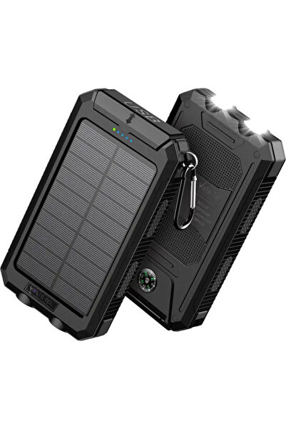 OEM Ηλιακό Power Bank 8000mAh με 2 Θύρες USB-A Μαύρο