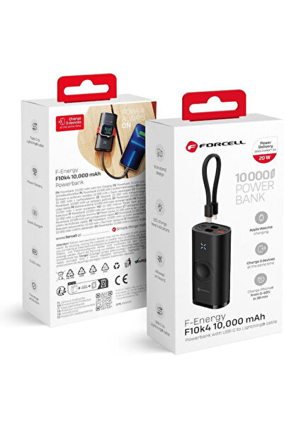 Forcell F-ENERGY F10K4 Power Bank 10000mAh 22.5W με Θύρα USB-A και Θύρα USB-C...