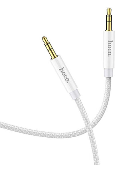 hoco. Hoco Καλώδιο Jack 3.5mm Αρσενικό - Αρσενικό Jack 3.5mm Ασημί 1μ με επιχ...