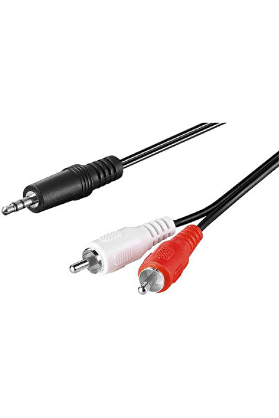 goobay Καλώδιο Jack 3.5mm - 2x RCA Αρσενικό Μαύρο 1μ με επιχρυσωμένα ακροδέκτες