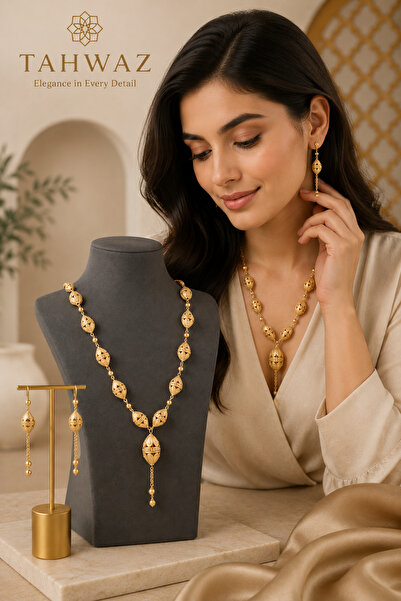 Tahwaz Zayed Lamp Rosary, Matte Gold – Vintage Arabic-Inspired Necklace & Dan...