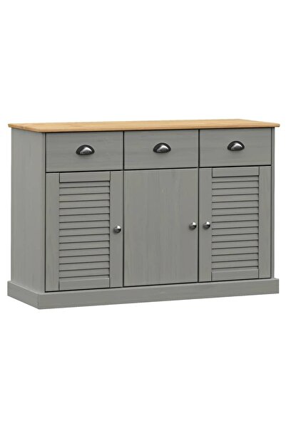 vidaxl Servantă cu sertare VIGO, gri, 113x40x75 cm, lemn masiv de pin