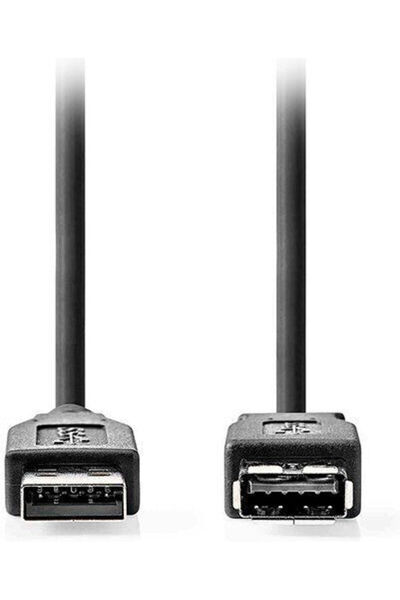 Nedis Καλώδιο USB 2.0 2μ. Αρσενικό Α σε Θηλυκό Α (CCGL61010BK20)