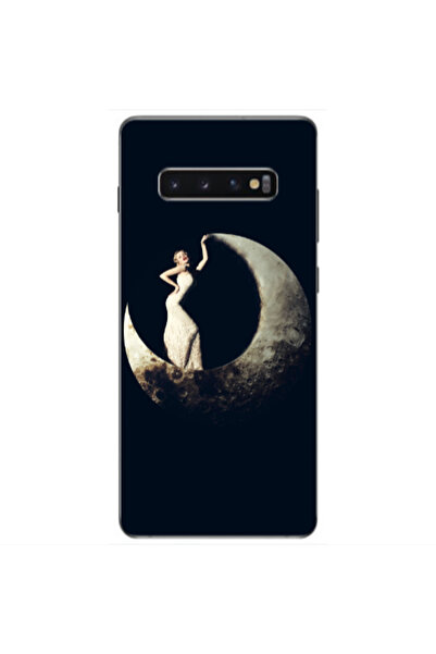 Other Samsung S10 Plus Woman in moon Transparent Silicone TPU Θήκη