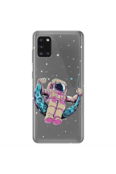 Other Samsung A31 Astronaut swinging on the moon Transparent Silicone TPU Θήκη