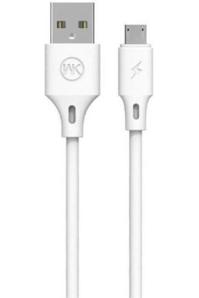 WK WDC-092 2μ Κανονικό Καλώδιο USB 2.0 σε micro USB Λευκό