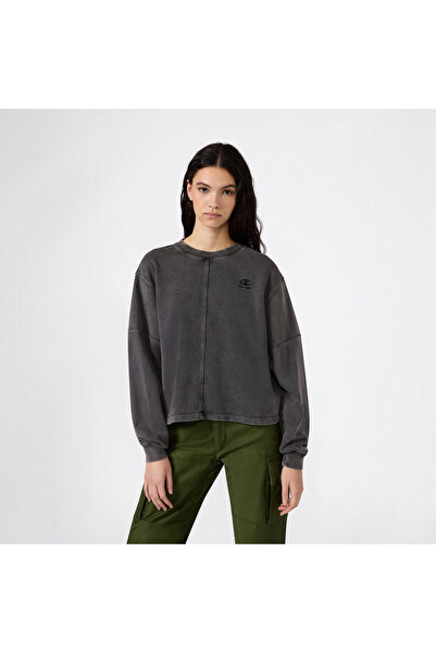 Champion Crewneck Regular Fit Kadın Gri Sweatshirt