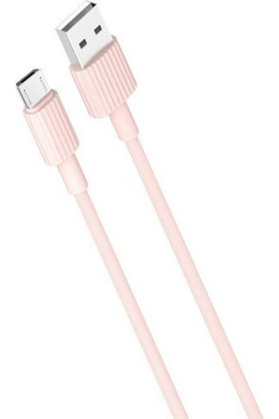 Xo Καλώδιο USB 2.0 σε micro USB, τυπικό, 1μ, Ροζ (16.005.0105)