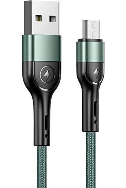 Usams U55 1μ Πλεκτό Καλώδιο USB 2.0 σε micro USB Πράσινο (SJ450USBSG02)