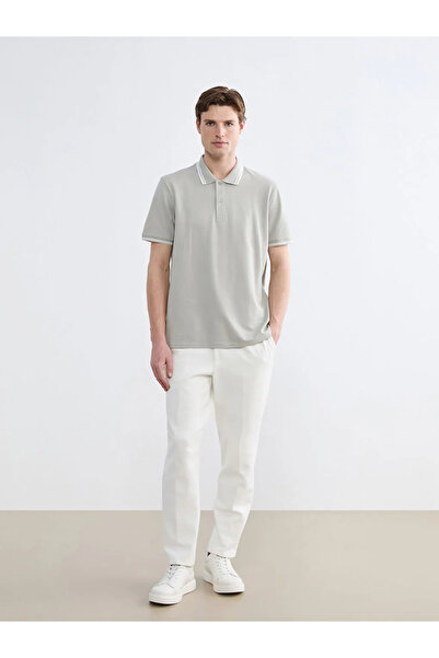 LC Waikiki Gray Polo Collar Men's Pique T-Shirt