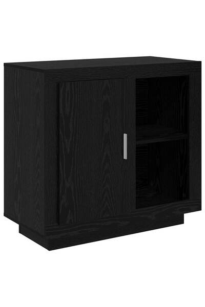 vidaxl Bufet Stejar Negru 80 x 40 x 75 cm Lemn compozit