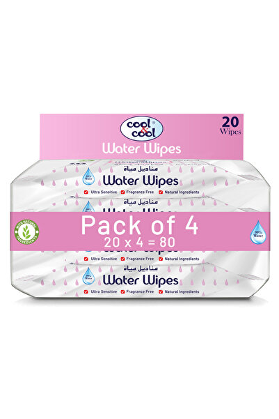 COOL & COOL Cool and Cool water wipes 20s-Pack of 4