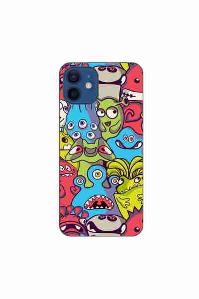 OEM Husa compatibila cu Apple iPhone 12 Silicon Gel Tpu Model Squishi Monsters