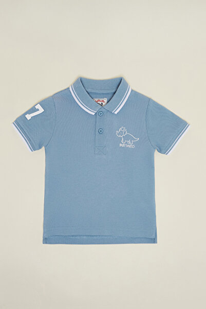 R&B Print Detail Polo T-Shirt and Short Sleeves