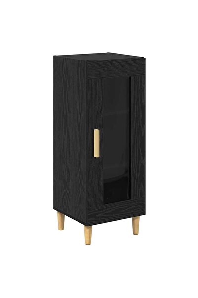 vidaxl Bufet Stejar Negru 34.5 x 32.5 x 90 cm Lemn compozit