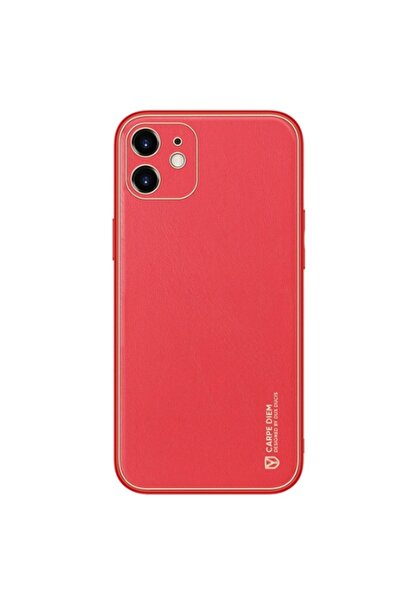 Dux Ducis Yolo Series Δερμάτινη θήκη για iPhone 12 (Κόκκινο)
