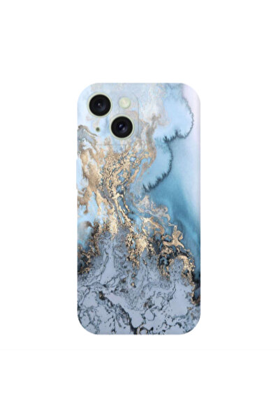 Other Apple iPhone 15 Plus Marble Gold Design Transparent Silicone TPU Θήκη