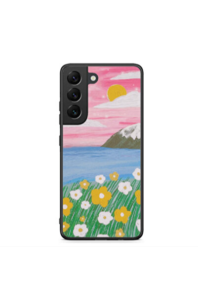 Other Samsung S22 Plus Sun and Flowers Black Glossy Θήκη