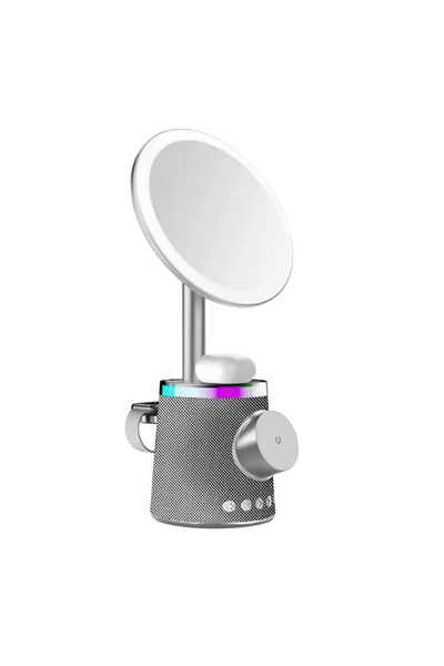 ONSG Oglinda Machiaj Pointuch cu Difuzor Bluetooth, Incarcare Wireless, MagSa...