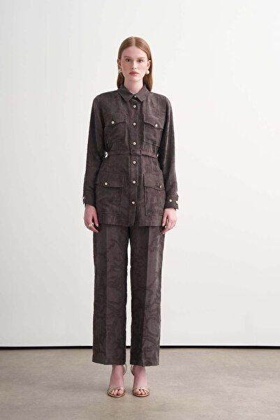 Moodbasic Premium Cut-Out Jacquard Belted Modal Suit