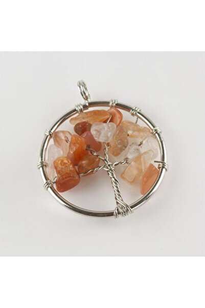 ZERO LAND Bi̇reycel Agate Natural Stone Pendant (172622) - Brown
