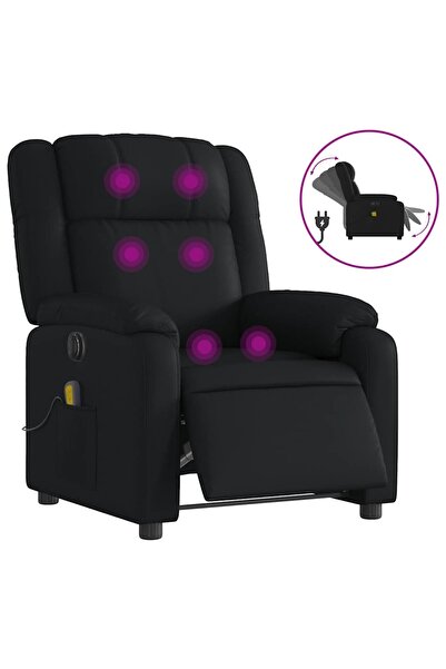 vidaxl Fotoliu electric de masaj rabatabil, negru, piele ecologică