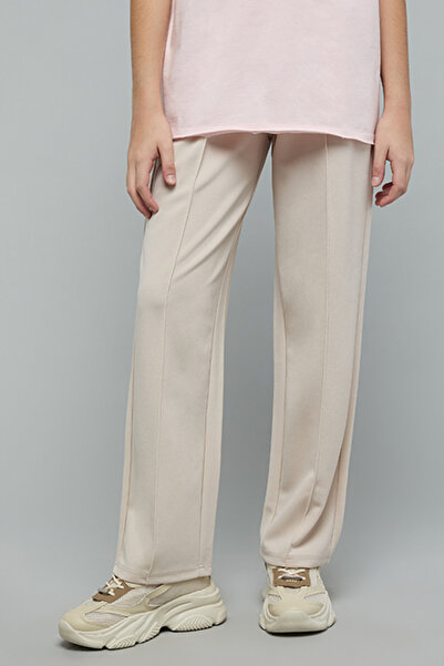 R&B Solid Straight Fit Pants with Drawstring Waist