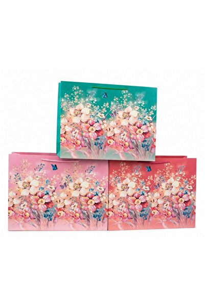 OEM Pungi cadou Orizontal Flori 12/set 59x44x17cm