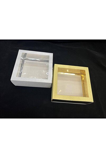 OEM Cutie Carton Sclipici Cu Fereastra Acetofan 25X25X10cm 12/Set Argintiu