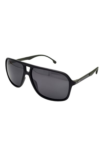 Tia Accesorii Polarized Rectangular Sunglasses, PS8050C7, Black Khaki