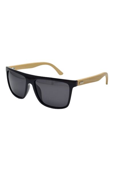Tia Accesorii Polarized sunglasses, rectangular, unisex, PS8092C3, black/beige