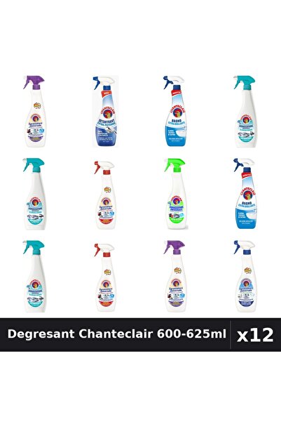 Chanteclair Set 12 Degresant Universal 600-625ml - 7 Arome, Detartrant, Antic...