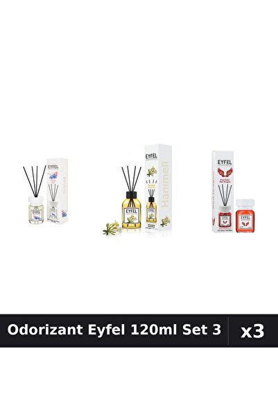 Eyfel Top Bottom Set of 3 Room Air Freshener Sticks 120ml - Orchid, Hand of t...
