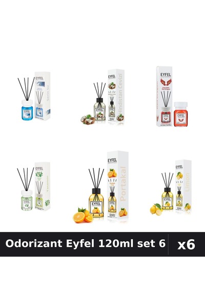 Eyfel Set 6 Odorizante Camera Betisoare - Cool Water, Cocos, Red Dragon, Iaso...