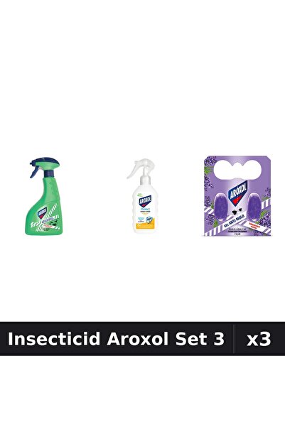 Aroxol Set 3 Insecticid - Spray 400ml, Loțiune Repelent 200ml, Spirale Anti-I...