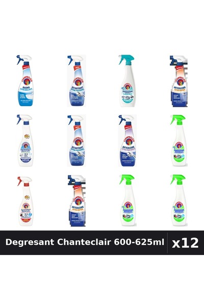 Chanteclair Set 12 Degresant Universal 600-625ml - 8 Arome, Anticalcar, Detar...