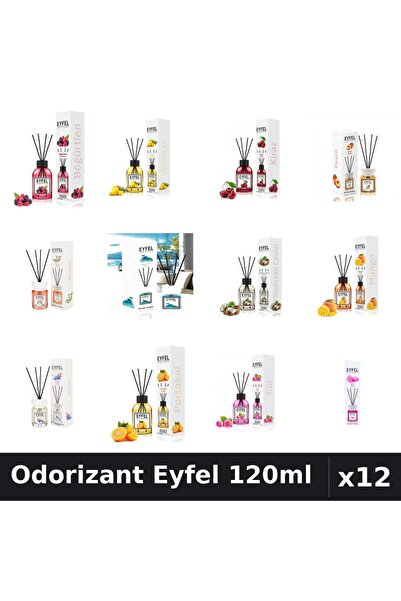 Eyfel Set 12 Odorizante Camera Betisoare 120ml - 12 Arome Asortate, Parfum In...