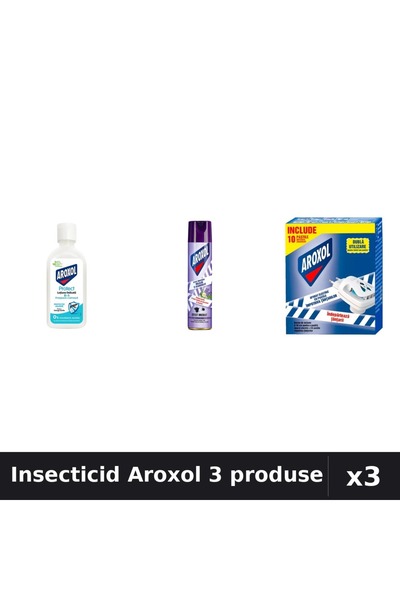 Aroxol Set 3 Insecticid - Loțiune 85ml, Spray 250ml, Pastile Anti-Insecte