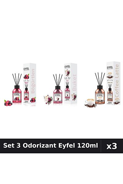 Eyfel Set 3 Odorizante Camera Betisoare, Bouquet, Cafea, Fructe De Padure, 12...
