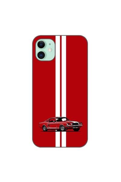 OEM Силиконов гел TPU калъф, съвместим с Apple iPhone 11 – Модел  "Червен Мус...